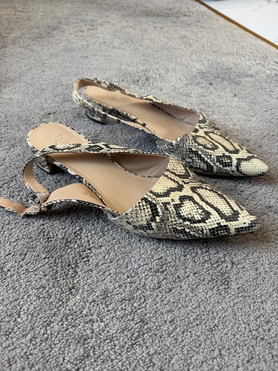 Franco Sarto Shoes - Franco Sarto Vickie Snakeskin Print Slingback Heels Pointed Toe  SIZE 11